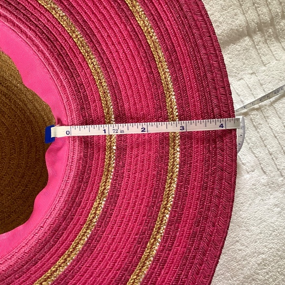 Trina Turk Tuscany Straw Sun Hat Natural Pink OS